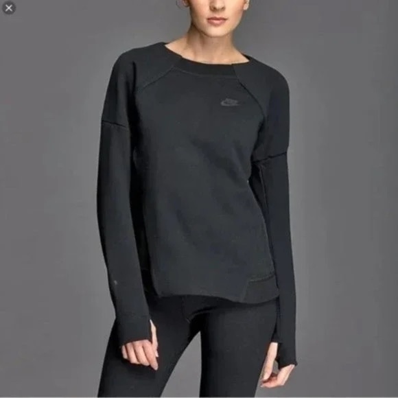 Nike Sportswear Tech Fleece Mesh Crew Top Medium 193 - Picture 1 of 9
